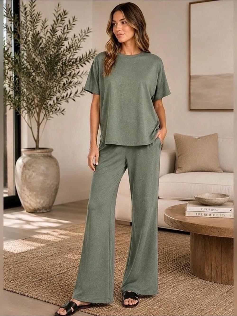NIP Zenana Jade Green Lounge Set SZ M